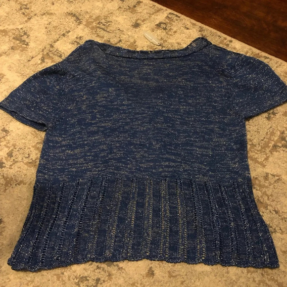 Y2K Elizabeth Gillett by Anthropologie Blue Knit Button Cardigan NWT - Picture 9 of 10